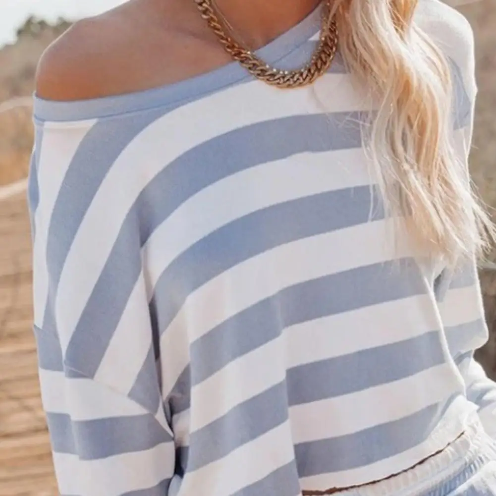 matching top and trousers set Summer 2 Pieces Set Leisure Women's Shorts Suit Striped Loose Long Sleeve Sweatshirt Female Sets Casual House Wear Ladies Suits crop top and skirt set