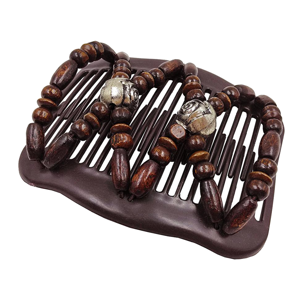 Beaded Double Magic Hair Comb Clips Hair Clip Elastic Comb Comb Side Comb Hair