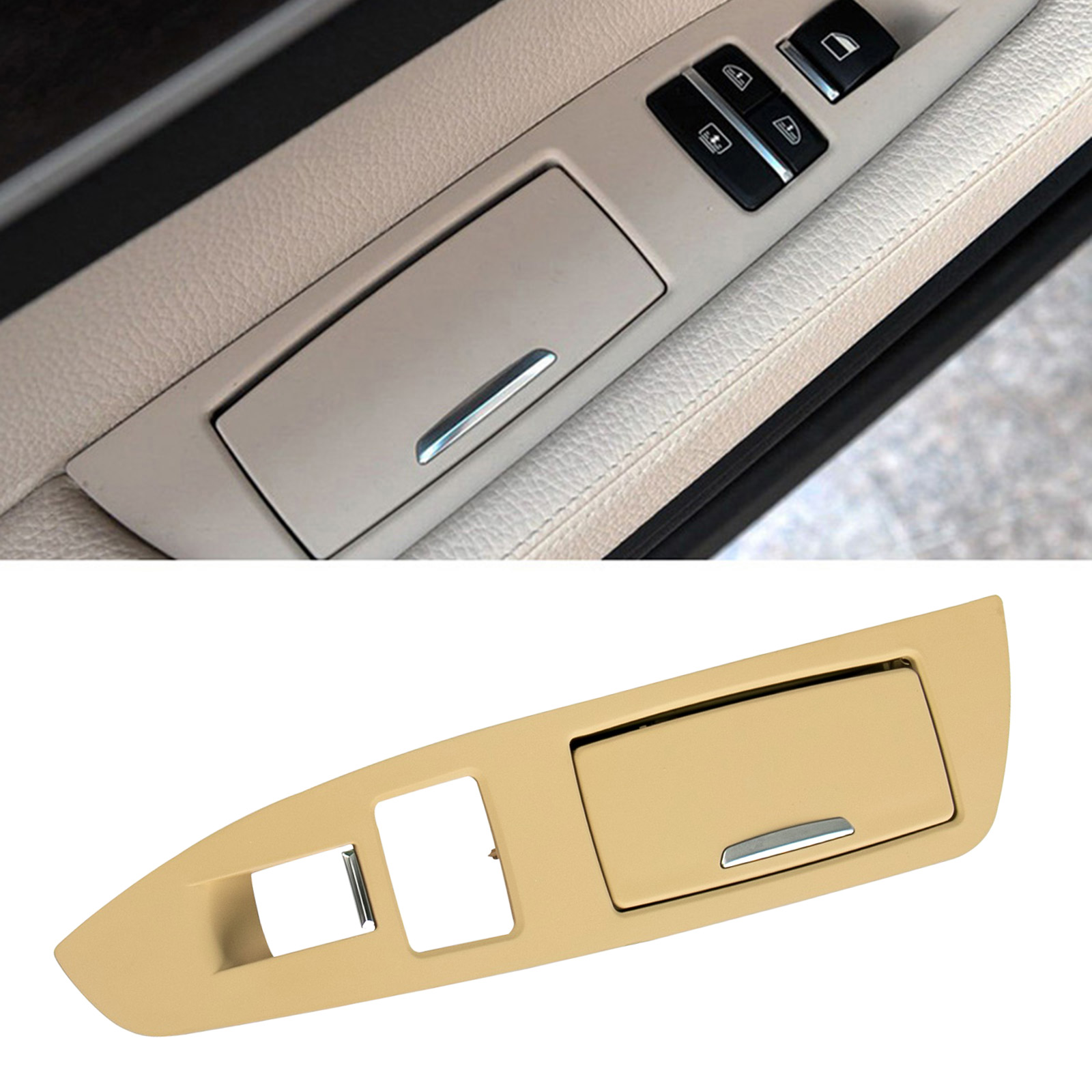 Handle Switch Door Ashtray Assemly Rear Door Interior Door Panels Trim Cover Plate for BMW 7 Series F01 2009-2017 Replace