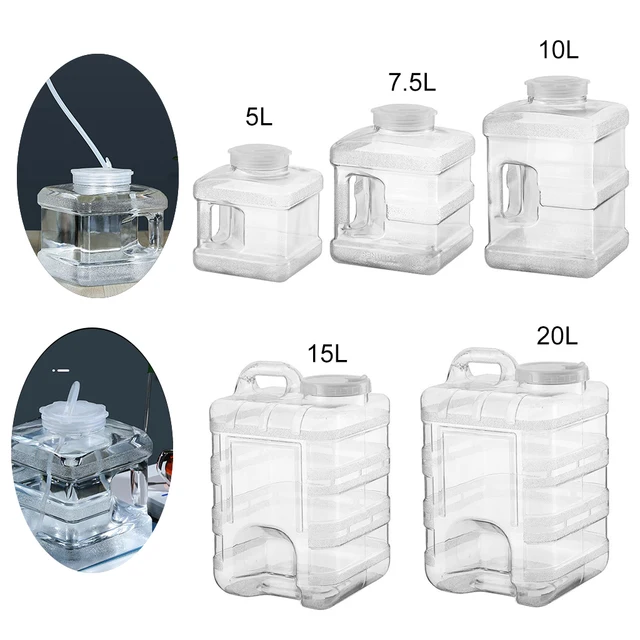 5L 7.5L PC Square Transparent Plastic Water Storage Bucket