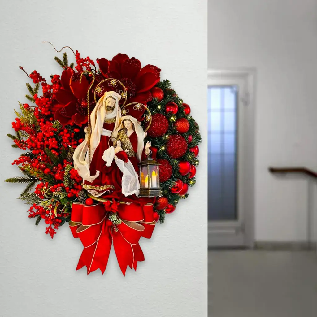 Christmas Wreath Ornament Hanging Decor Door Home Party Wedding Holy Family