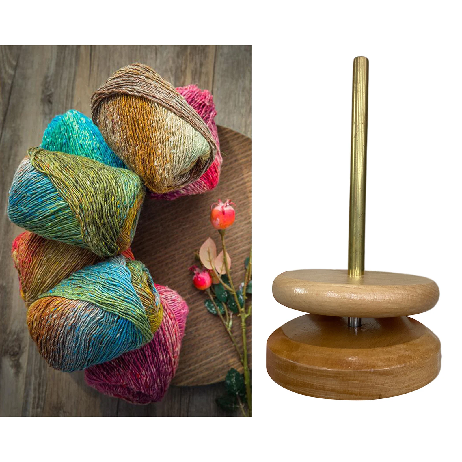 Yarn Holder Wood  Knitting Tools Beginner Crochet Accessories Stand Sewing Thread Spool Wool Ball Winder Tool Accessory