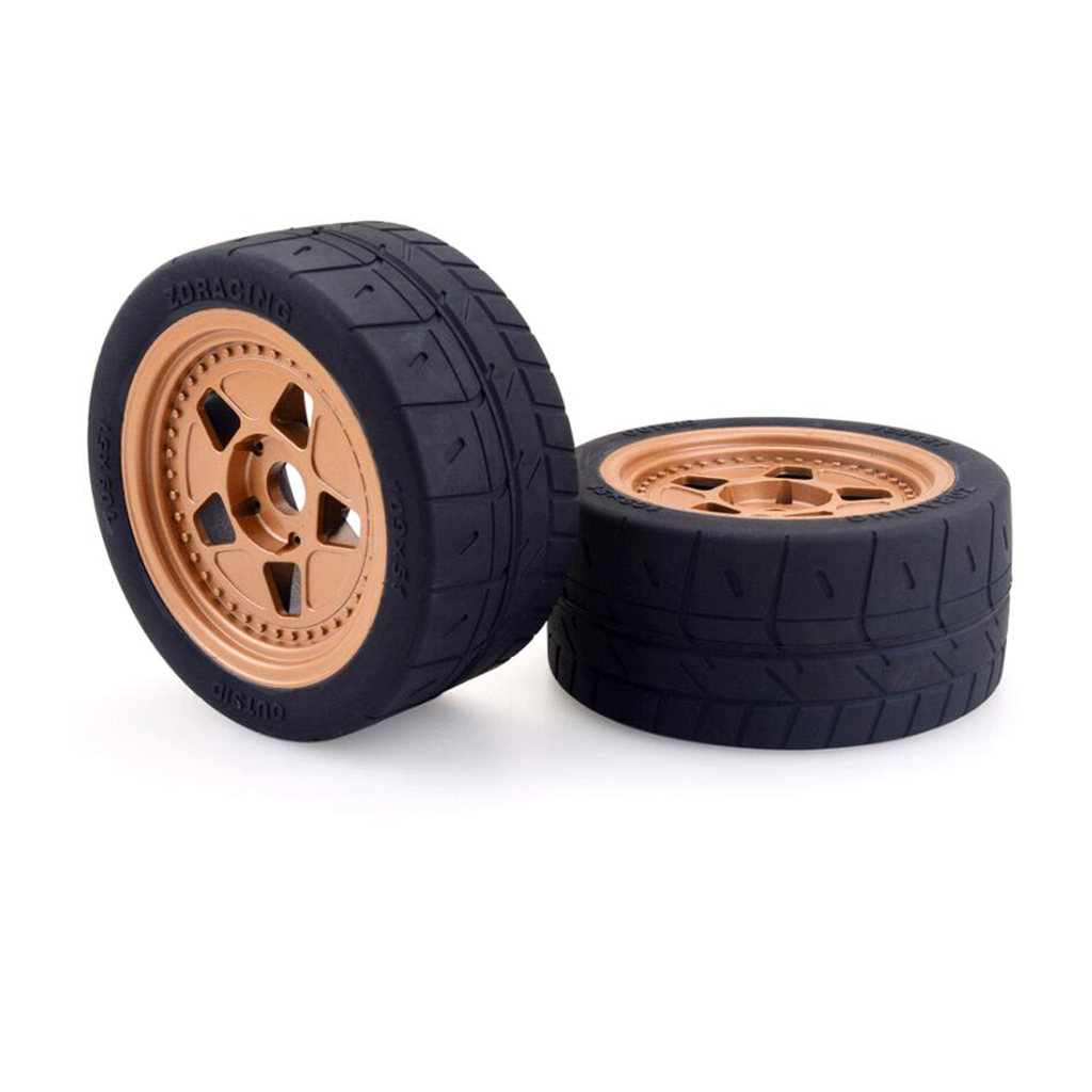 2 Pack of RC Car Rubber Tyres Set for ARRMA ZD Racing 1:7 RC  On-Road Car Parts