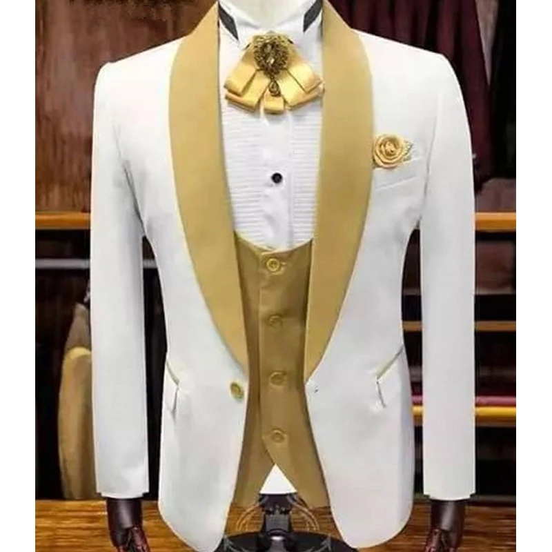 gold and cream suit