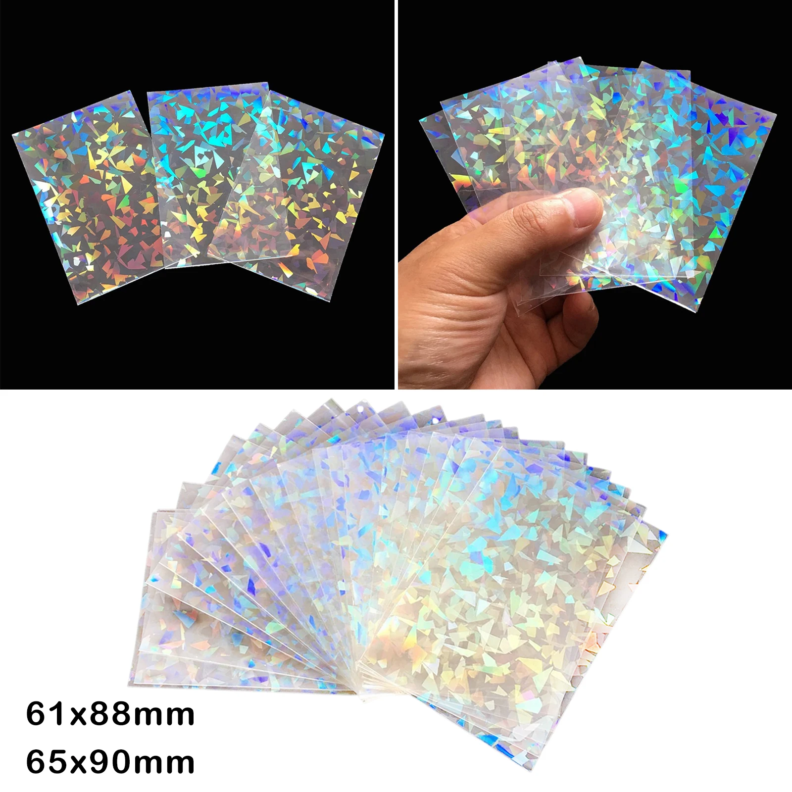 100 Count Shining Card Sleeves Guard for Trading Cards Yugioh Gaming Cards Collection Board Game Parts