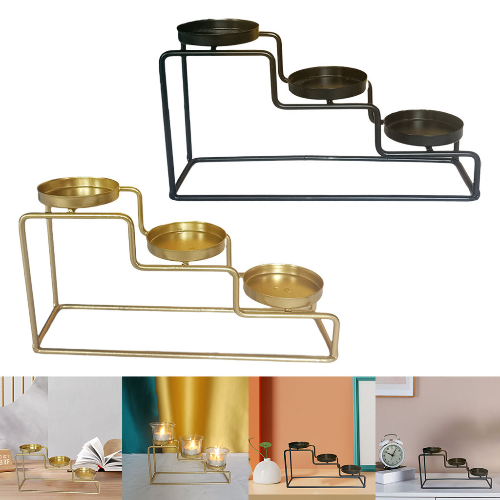 Retro Style Ladder Candle Holder Iron Tea Light Candlestick Decorative Centerpieces Desktop Dinner Christmas