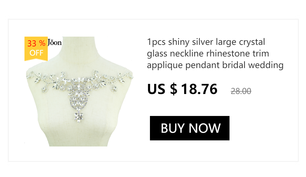 6,5x3,5 Zoll Gold Silber Kristall Kragen Strass Ausschnitt Schmuck Hochzeitskleid Rock Blinkende Kleidung Zubehör YL015 – Detail 7