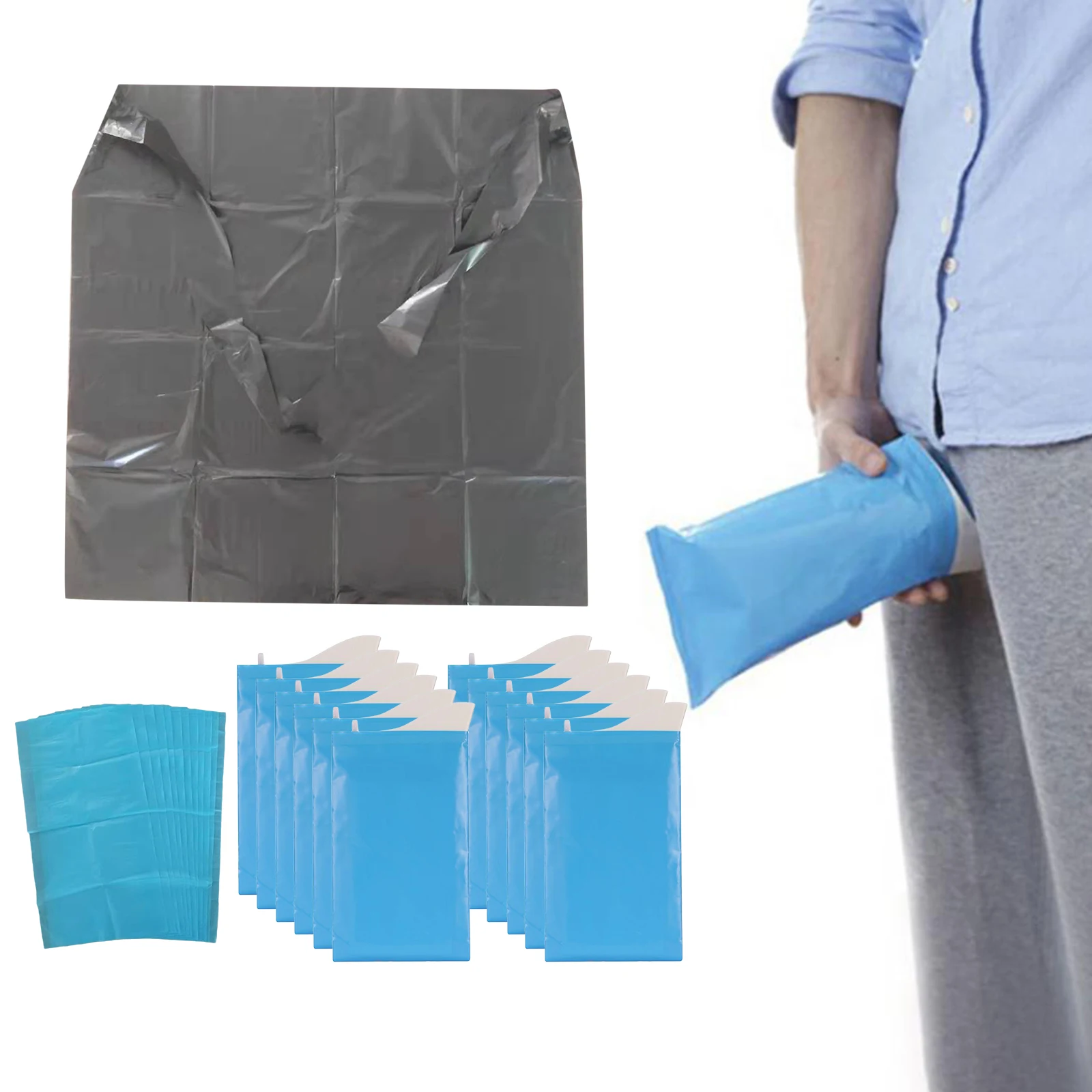 12Pcs Disposable  Bag Camping Pee Bags Urinal Toilet for Outdoor Hiking