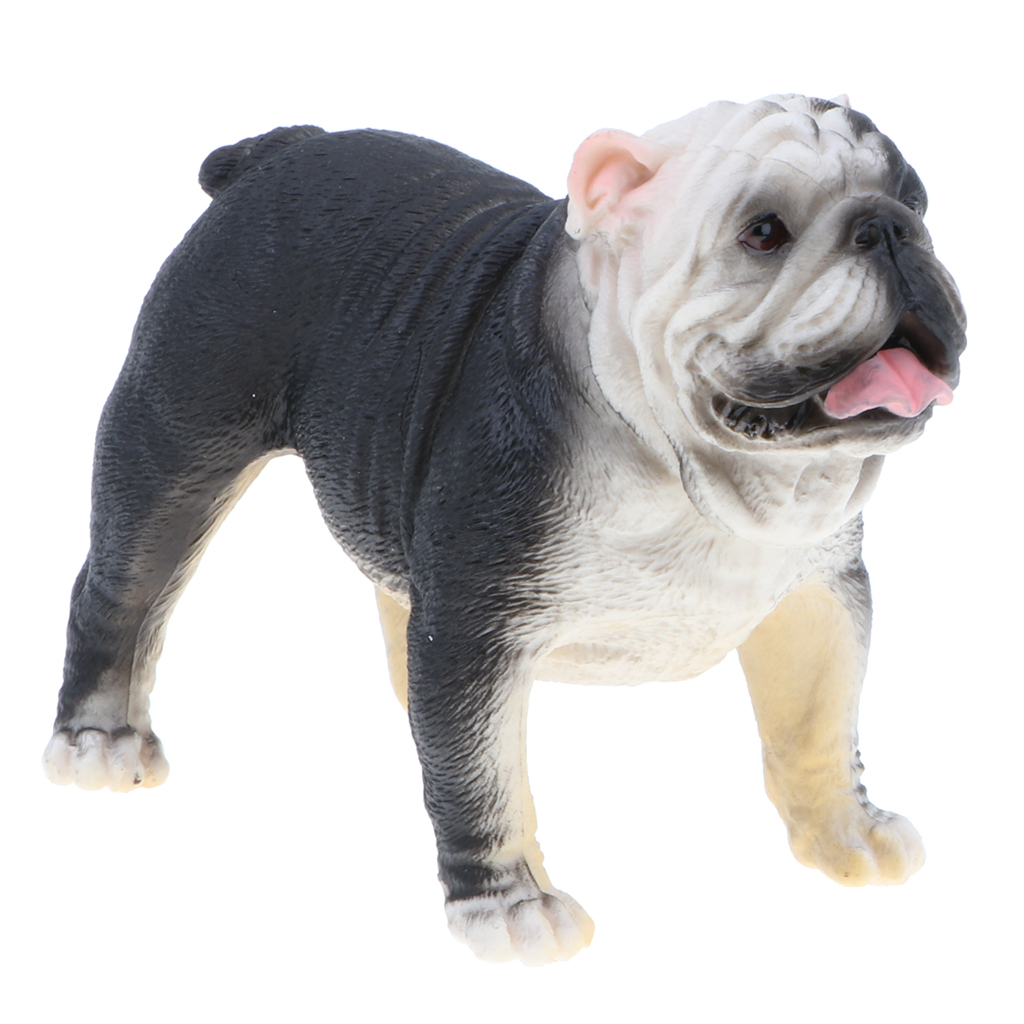 3.7'' Black British Bulldog Action Figure Figurine for Kids And Toddlers,