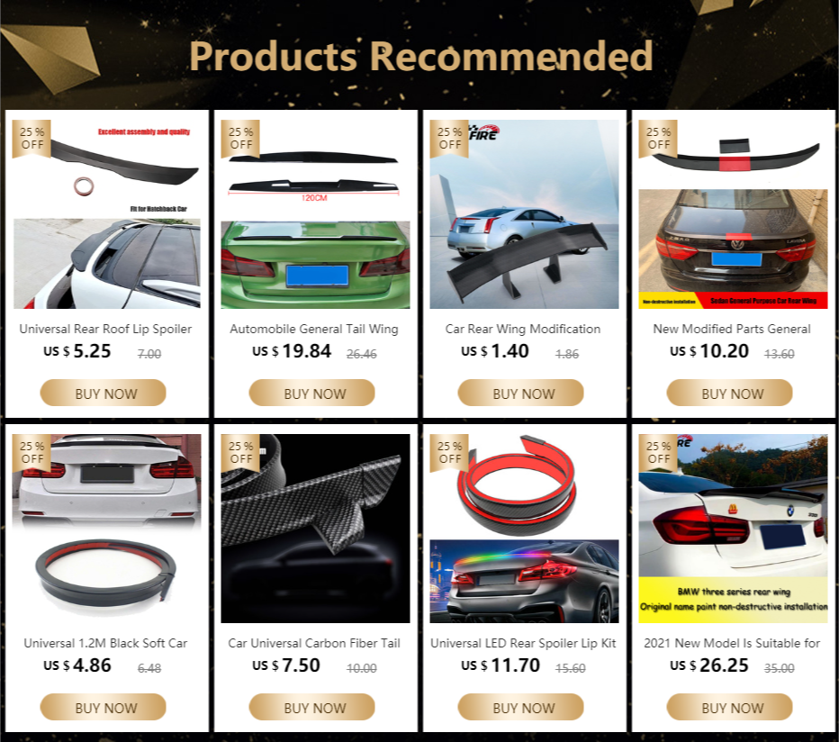 Universal Rear Roof Lip Spoiler Wing ABS Decoration Strips Matte Black&Glossy Black Fit Hatchback Car