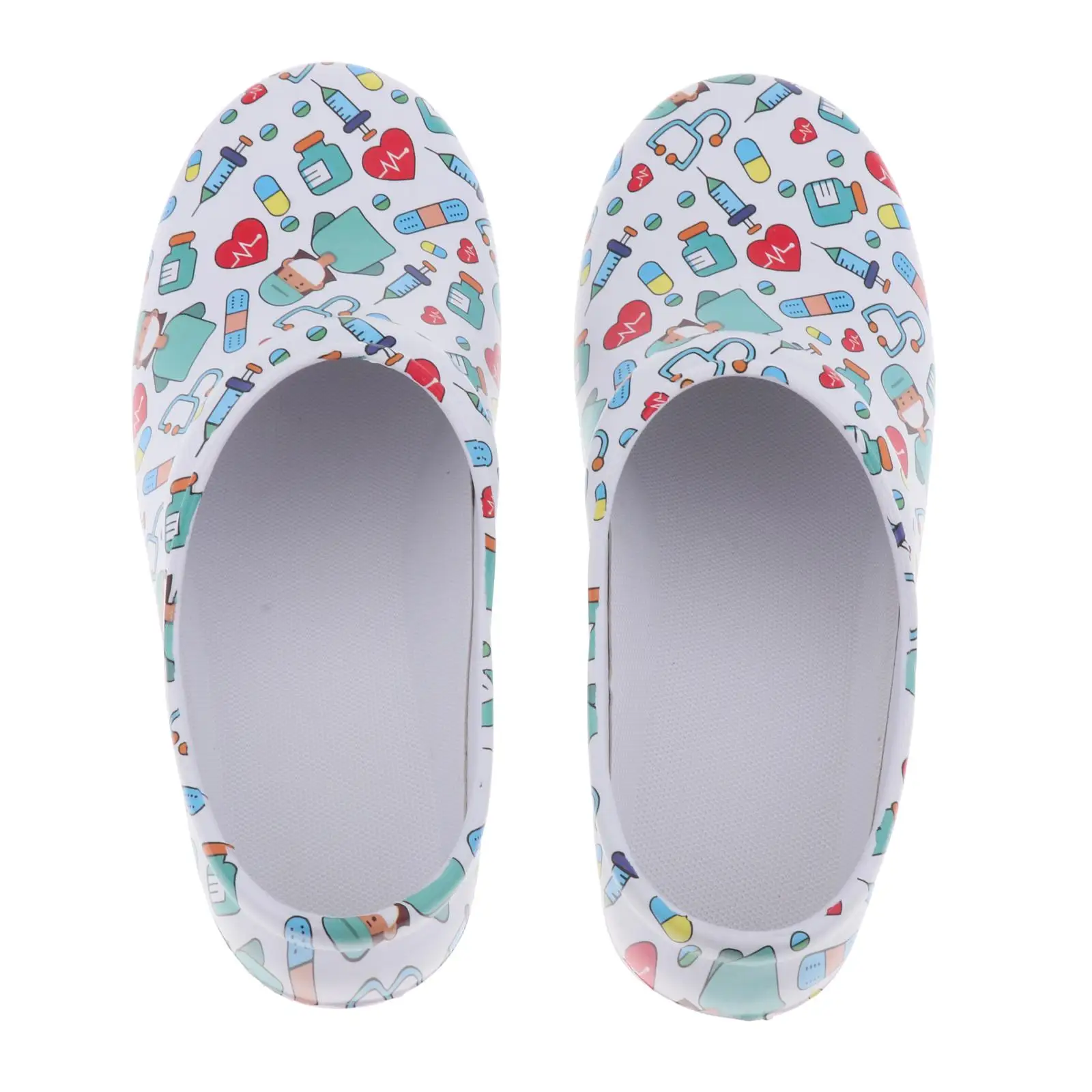 1Pair Patterned Nursing Shoes Clog for Women Platform Summer Casual Slipers