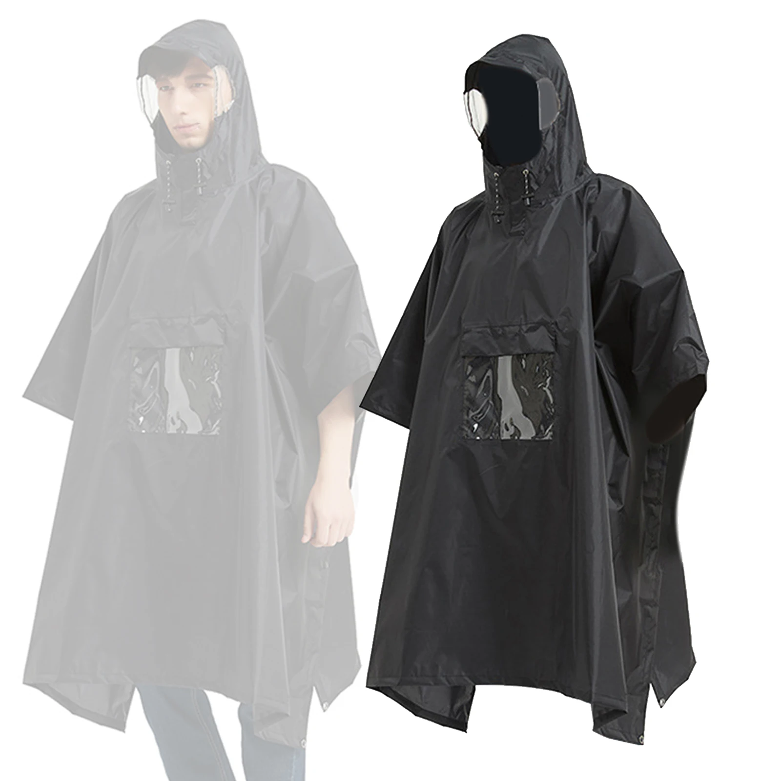 Waterproof Rain Poncho Rain Cape Survival Gear Reusable Coat Jacket Outdoor Activities Raincoat Tent Mat Tarp Travel Rainwear