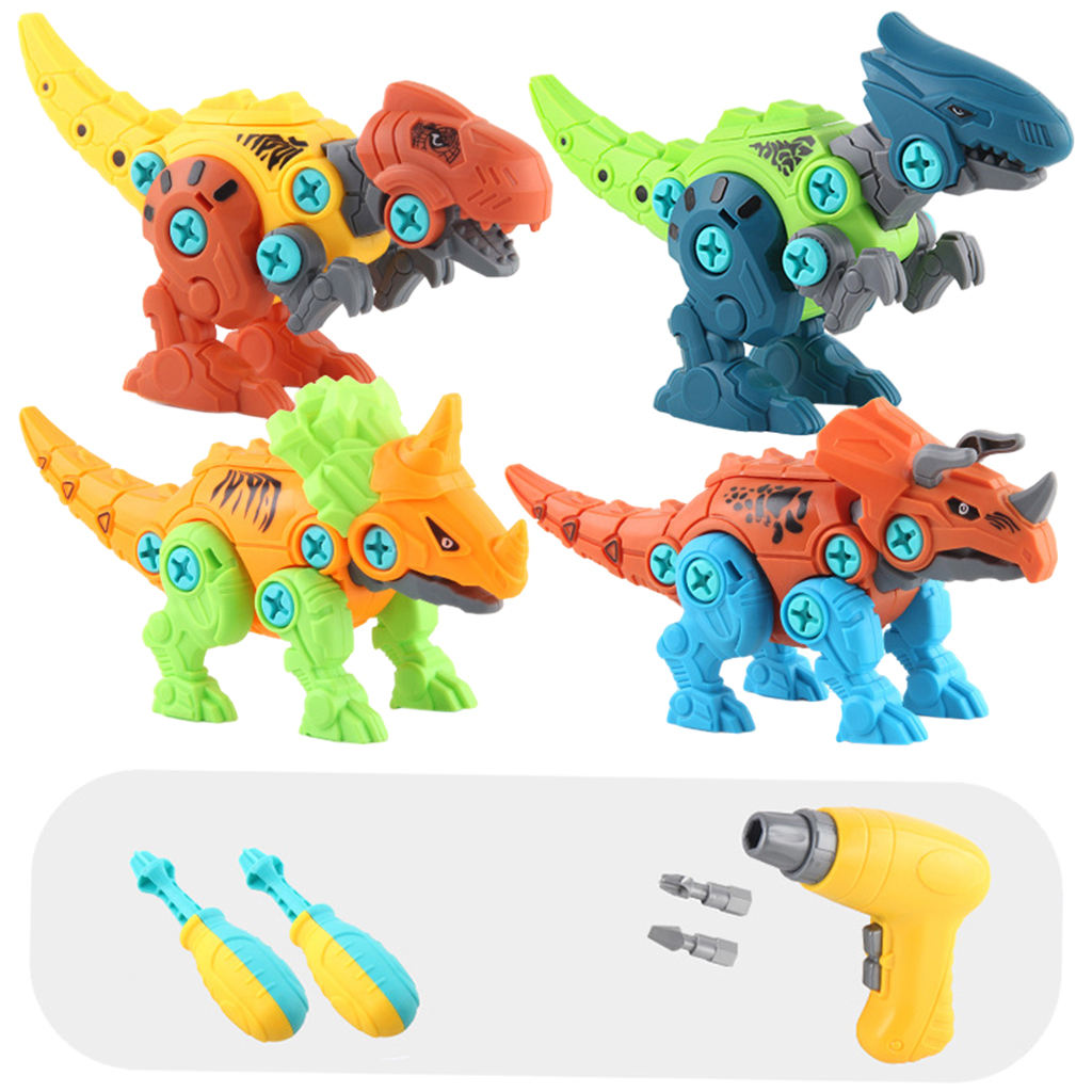 Electric Drill Detachable No Sharp Take Apart Dinosaur Models Toys for Girls Boys Christmas Gifts 