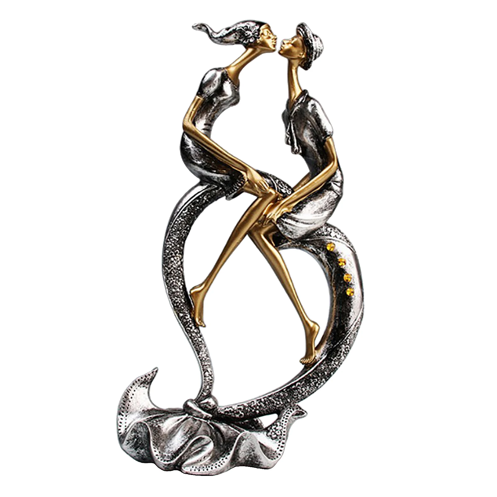 Kissing Couple Art Sculpture Passionate Love Statue Romantic Resin Figurine Ornaments