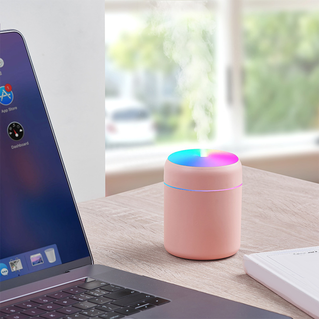 Cool Mist Air Humidifier with Colorful Night Light USB Rechargeable Low Noise Air Freshener for Car Home Bedroom Kids Rooms