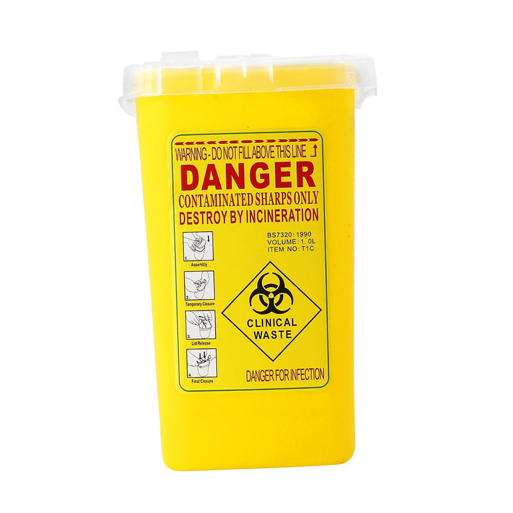 Sharp Container Biohazard Needle Disposal    Waste Bin 1 Litre