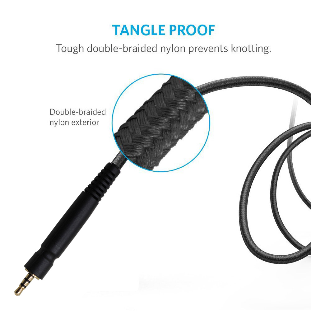 Replacement Braided Cable Extension Cord for Sennheiser Epos Game G4me One Zero PC 373D 37X GSP 350 500 600 Gaming Headsets