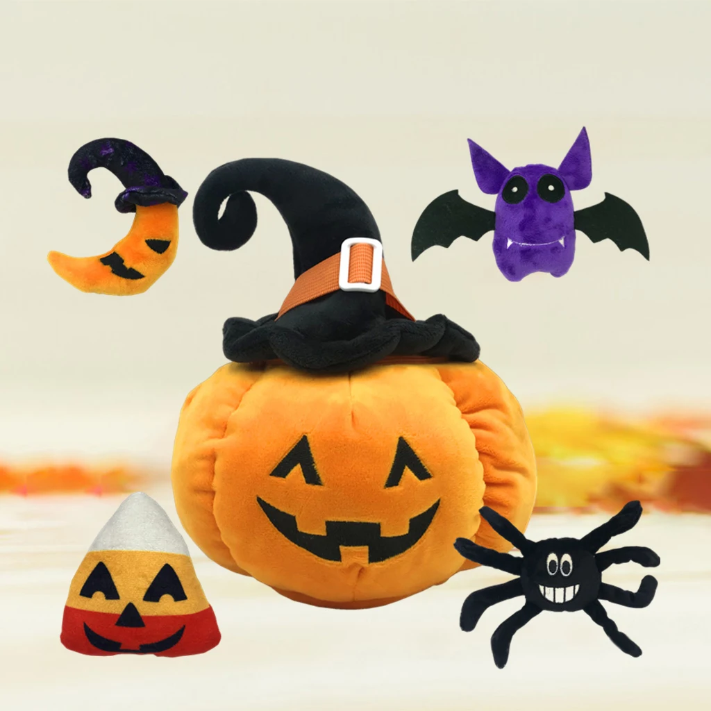 Halloween Pumpkin Playset Soft Moon Rice Ball Spider Bat Party Decorations for Indoor Home Family Party Infants Babies