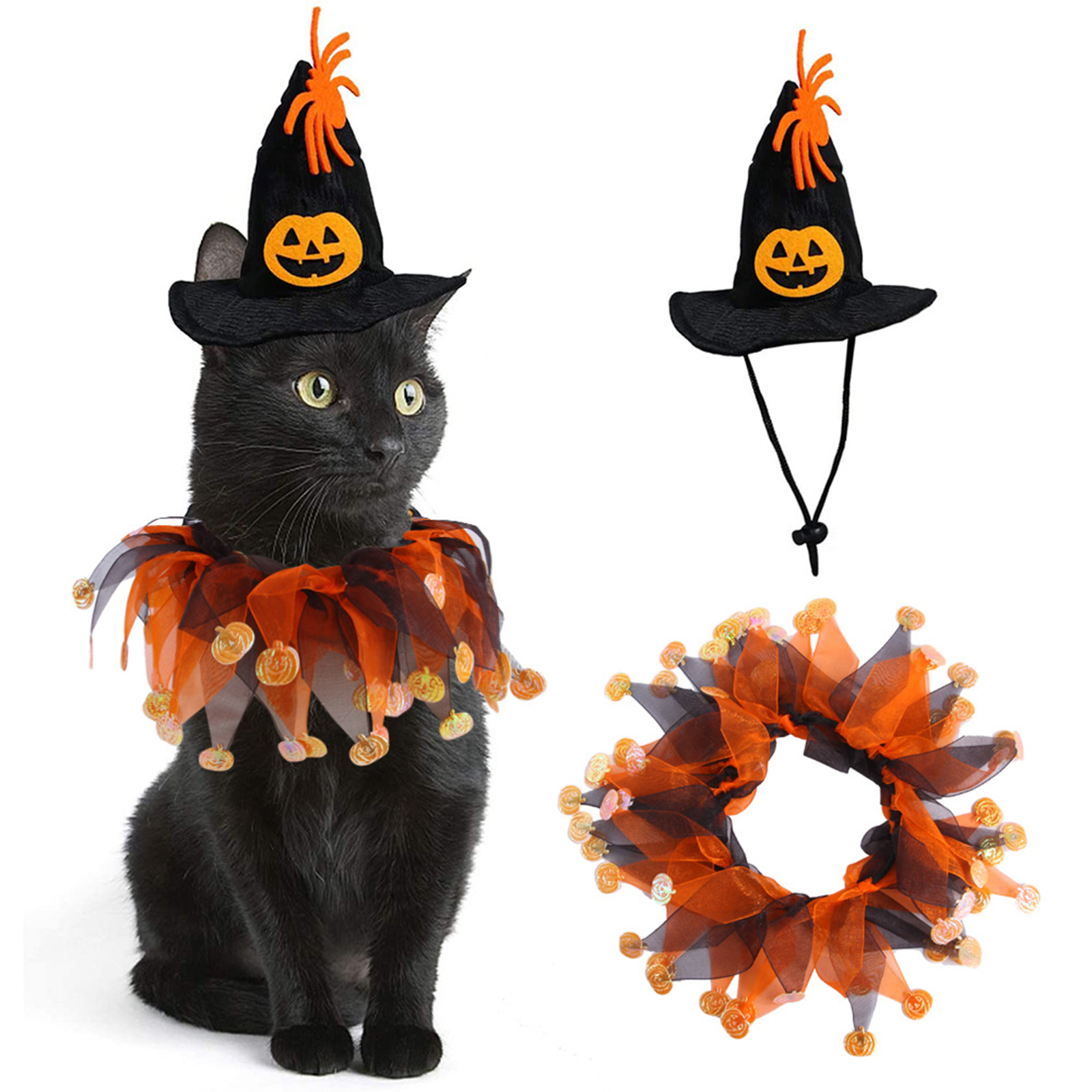 Halloween Pet Costume Set Pumpkin Decoration Apparel for Christmas Festivals Dog Small Animals Easter