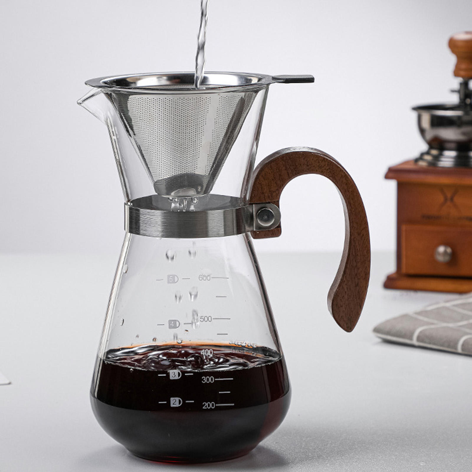Pour Over Coffee Maker Carafe Reusable 