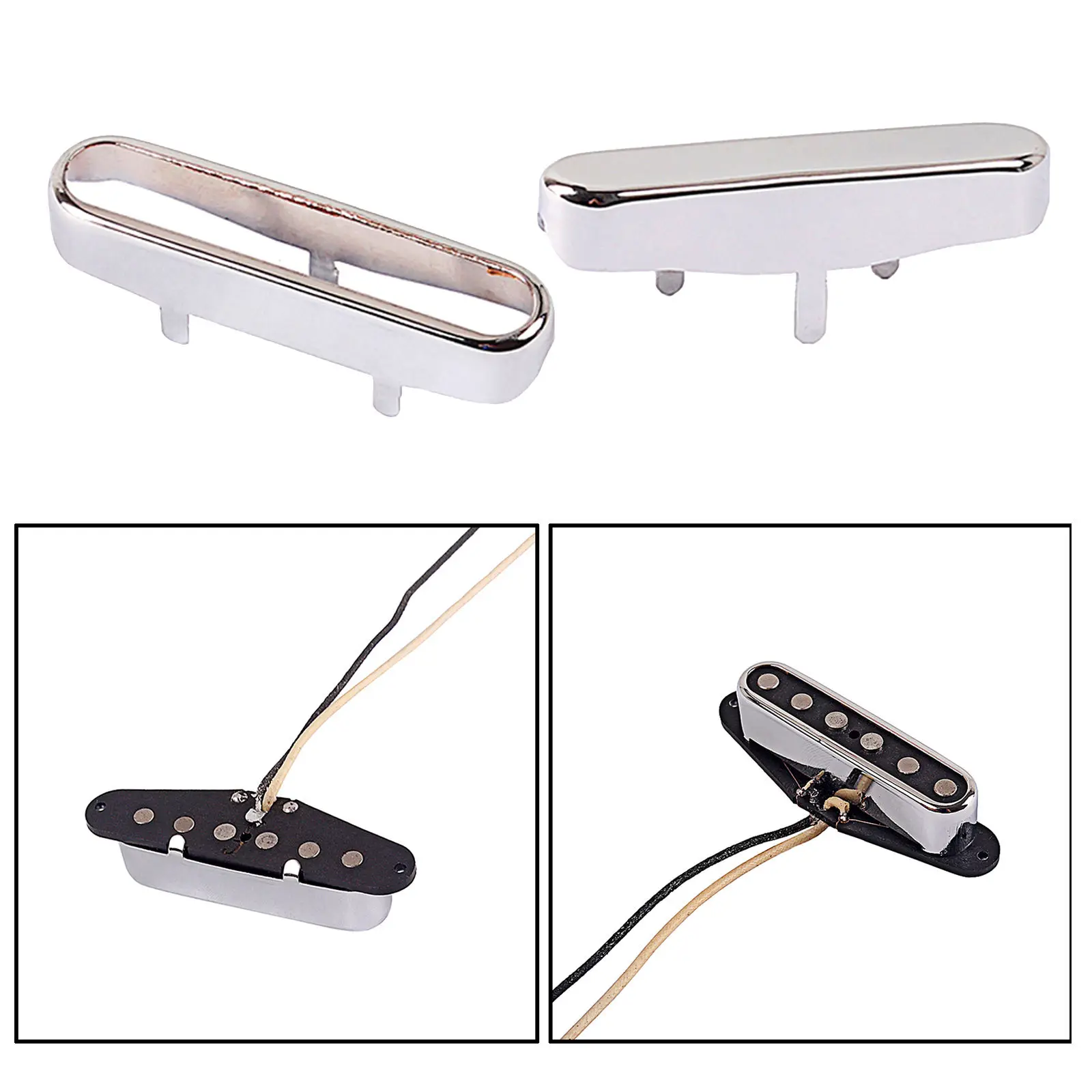 Standard Size Nickel Plated Metal Open/Sealed Neck Pickup Cover Fit for TL Guitar Electric Guitar Parts Replacement Accessory