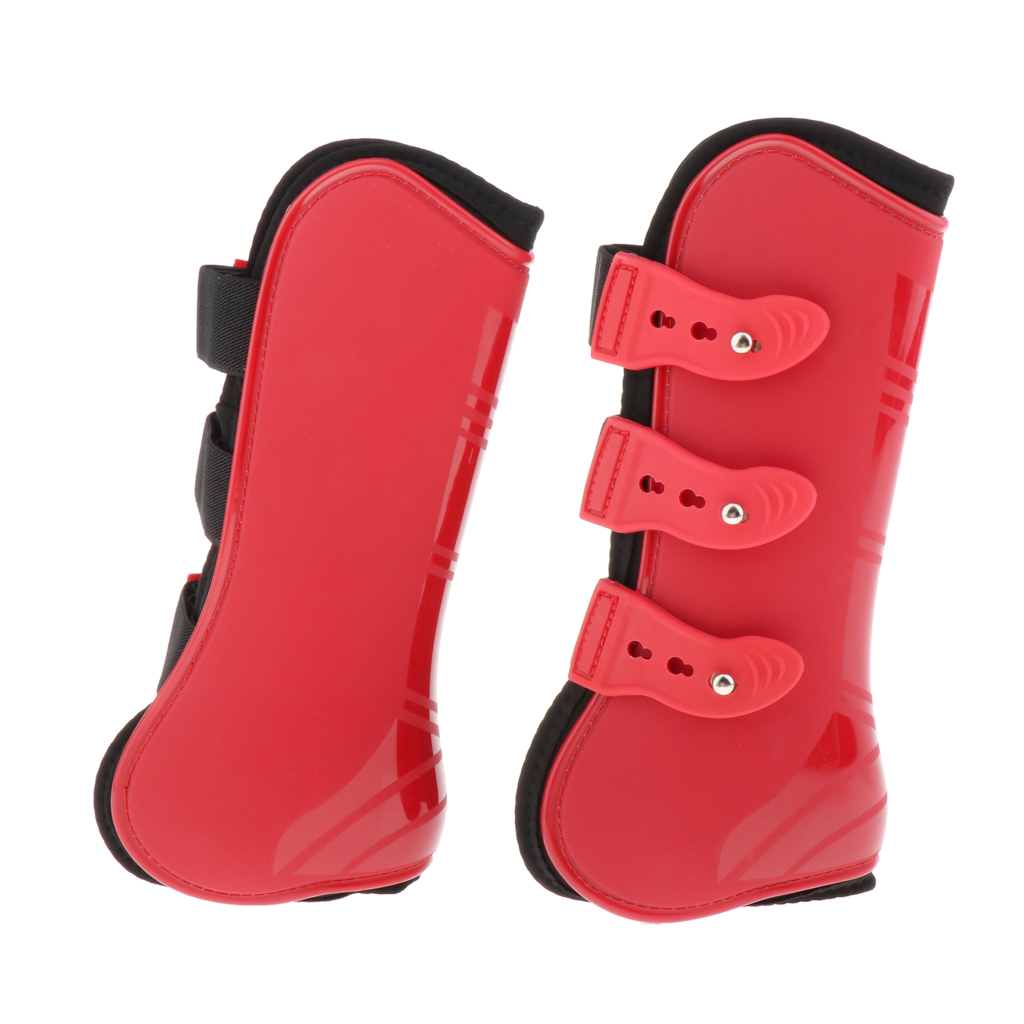 1 Pair Open Front Horse Exercise Jumping Boots, Tendon Leg Support Boots for Training, Riding, Eventing