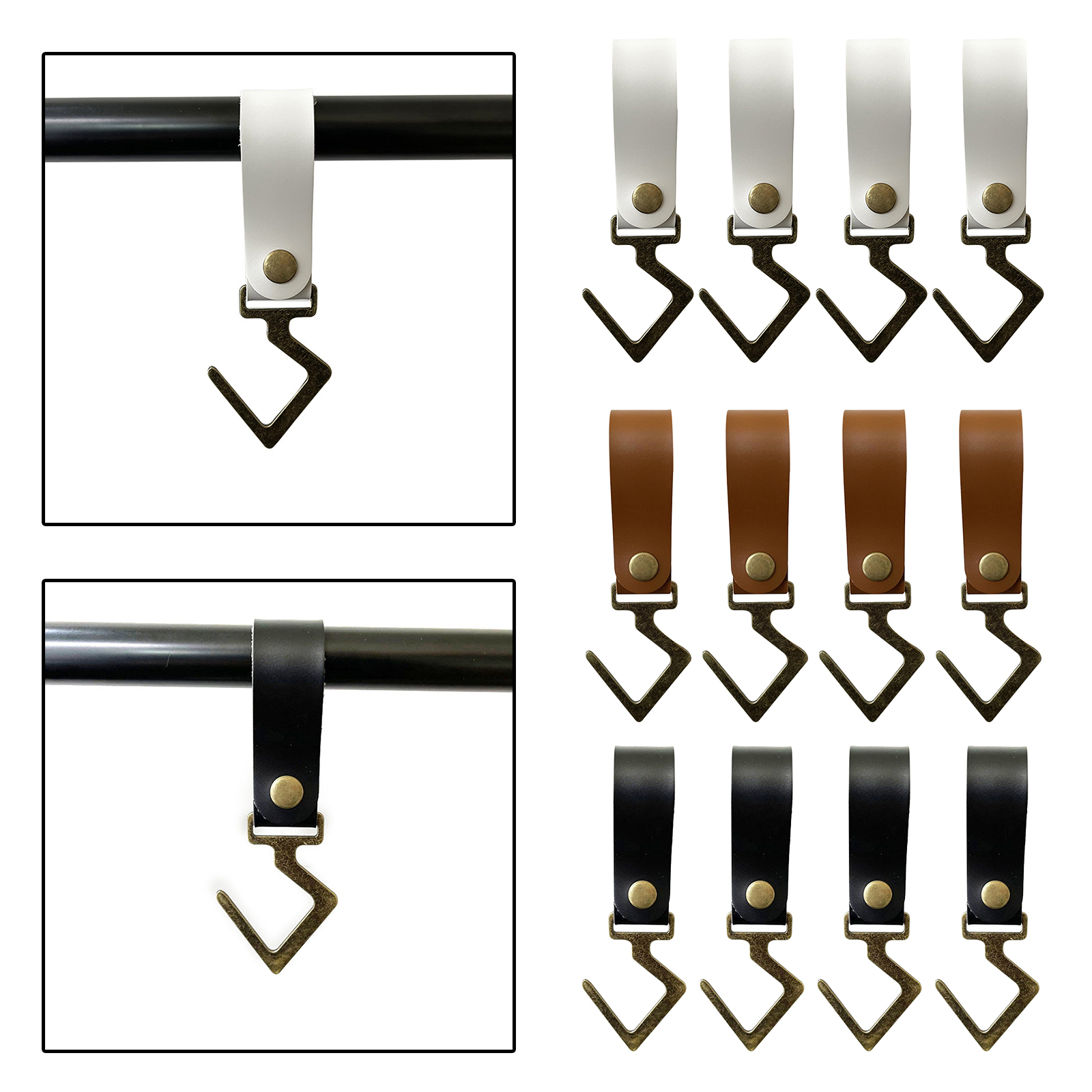 Outdoor Camping Leather Hook Picnic Tableware Hook Shelf Rack Rack Pot Pan Hanging Hooks