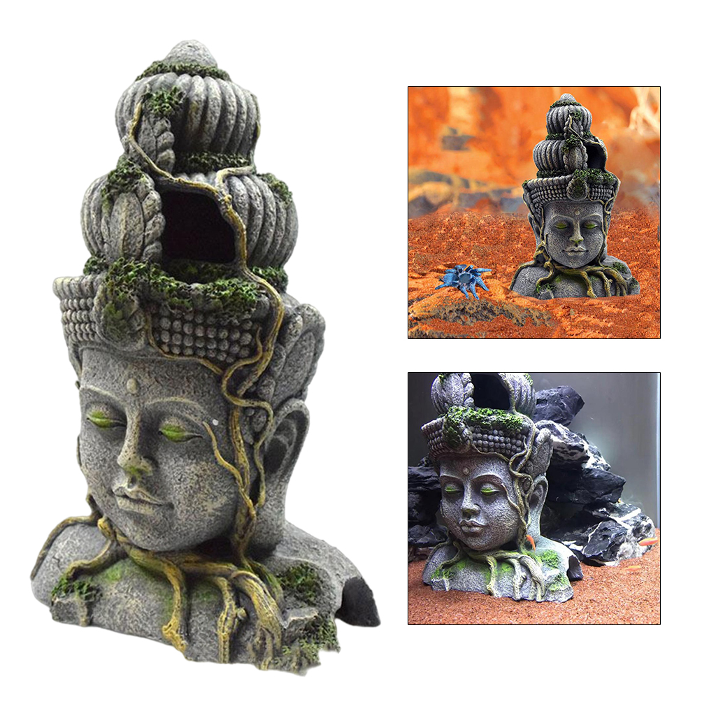 Aquarium Decoration Buddha Statue Sculpture Fish Tank Fishbowl Hiding Cave