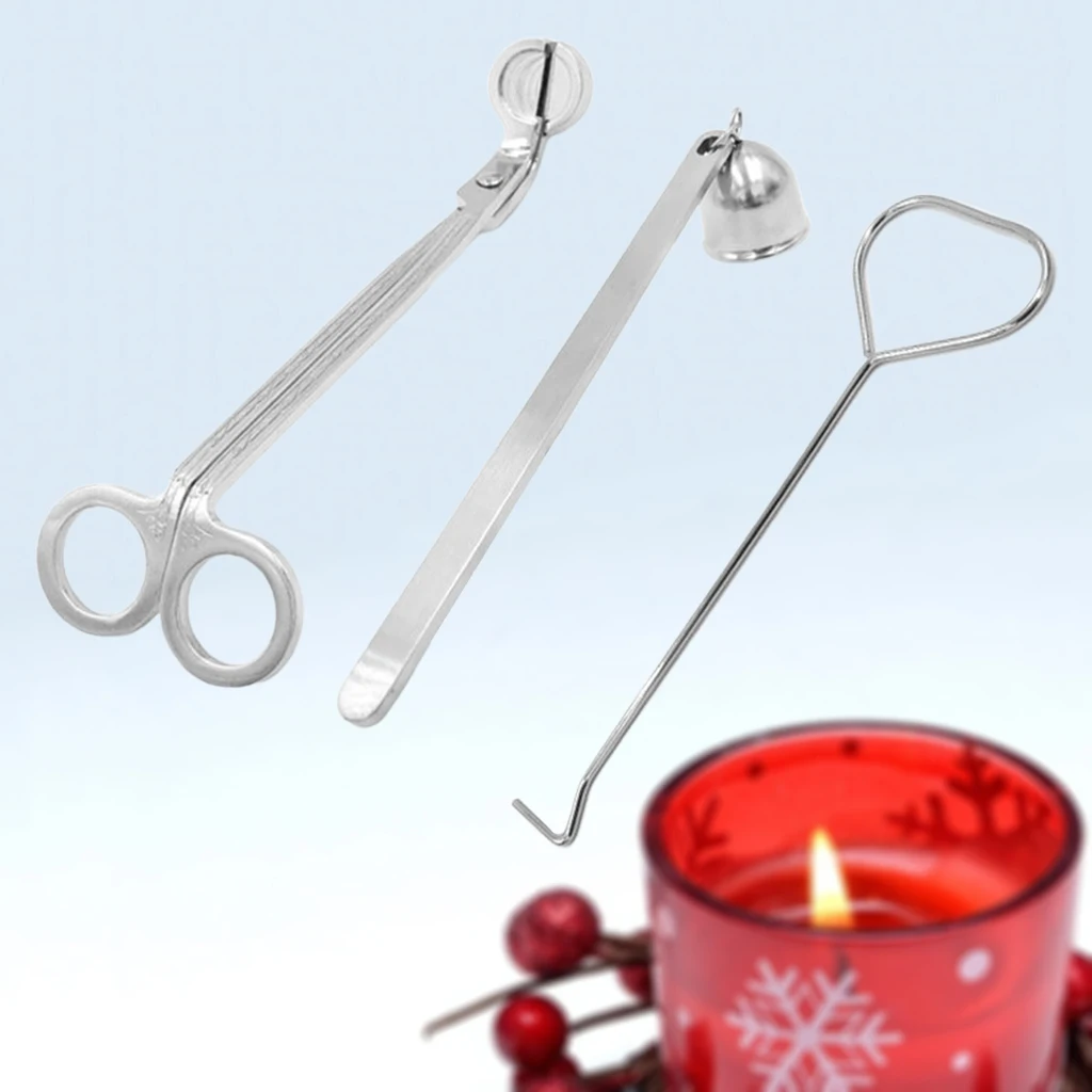 Candle Accessory Set Candle Wick Cutter Candle Wick Trimmer Candle Snuffer Wick Dipper Stainless Steel Candle Tools Set
