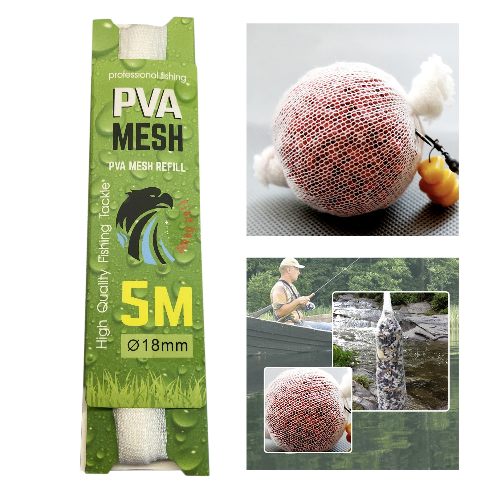 5m PVA Fishing Bait Bag Catfish Water Soluble Stocking Sock Wrap Accessories