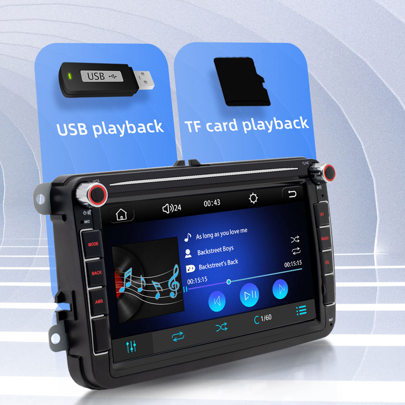 Bluetooth Car Radio AUX in  WiFi for  9083 Touch Screen