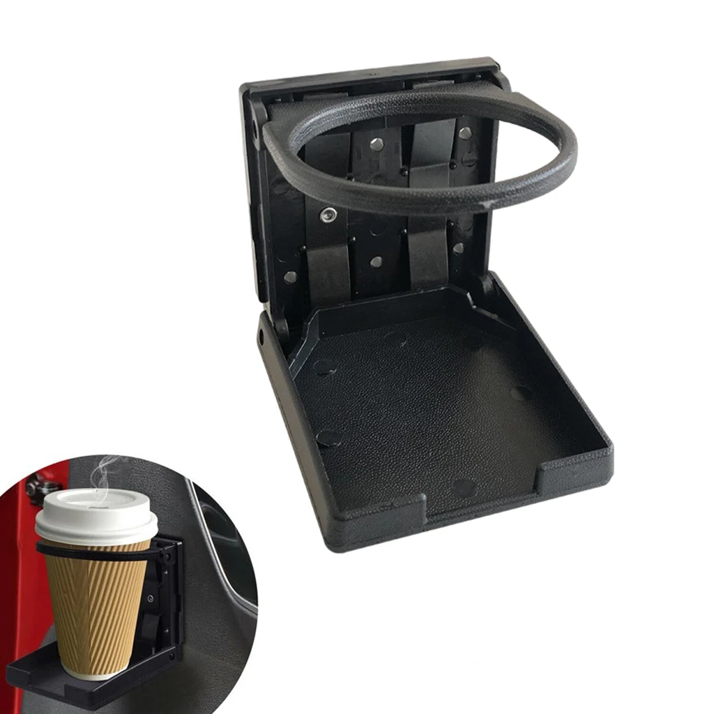 Universal Fold Up Drink Holder with Screws Cup Holders for Marine Automotive Yacht Car Boat Truck Van Home Black