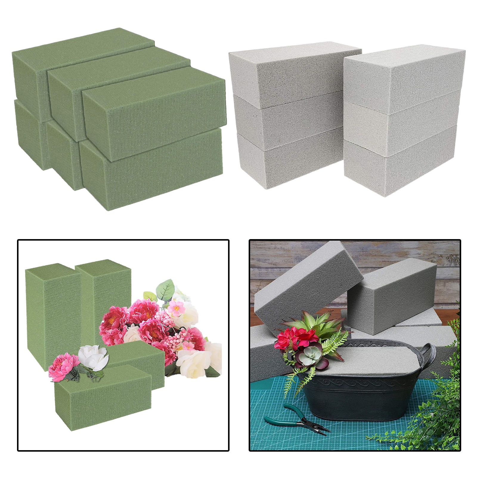 6Pack Floral Foam Brick Dry/Fresh Flower Foams Base Party Garden Decorations