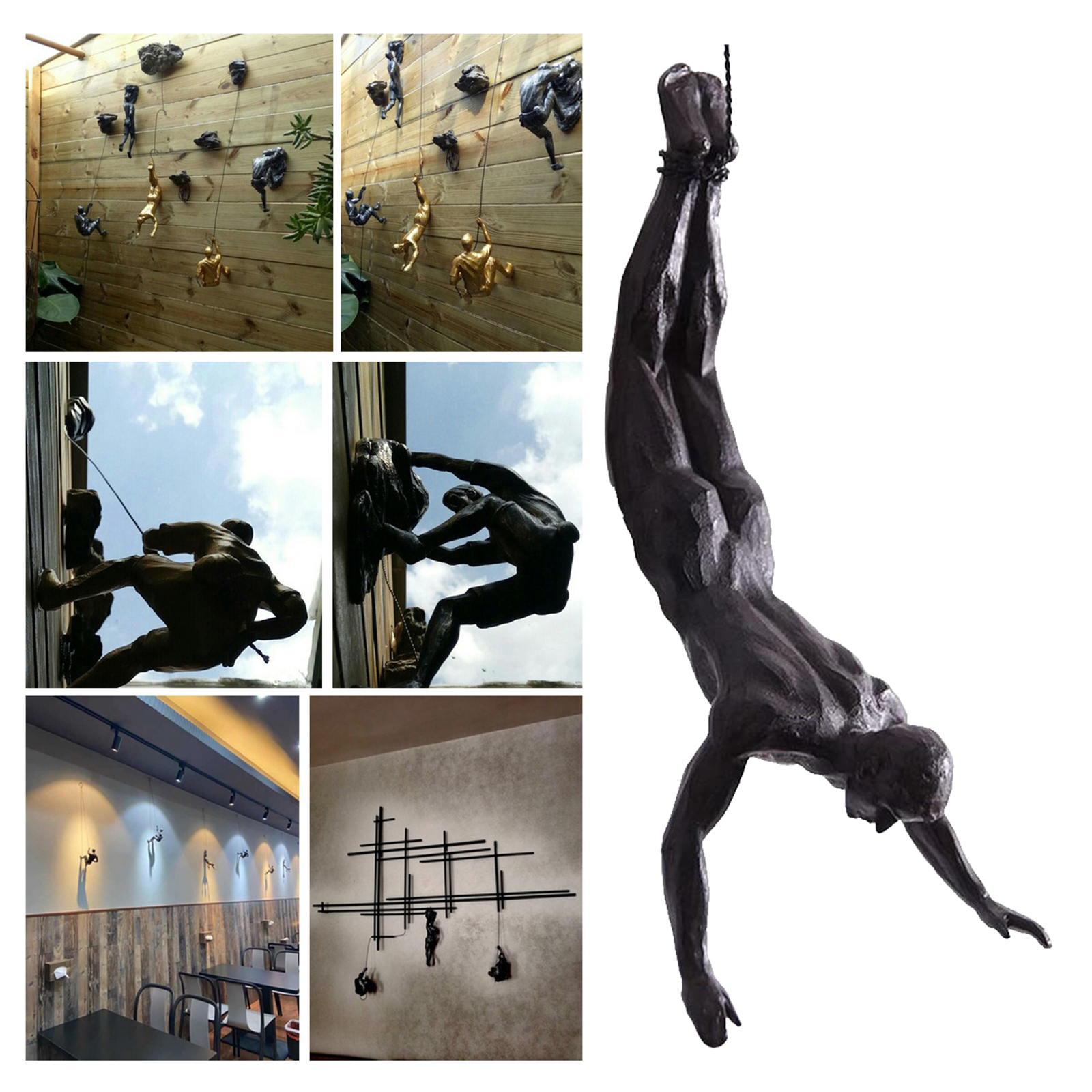 Wall Decoration Nordic Style Retro Man Climbing Wall Background Wall Decorations Hanging Statue