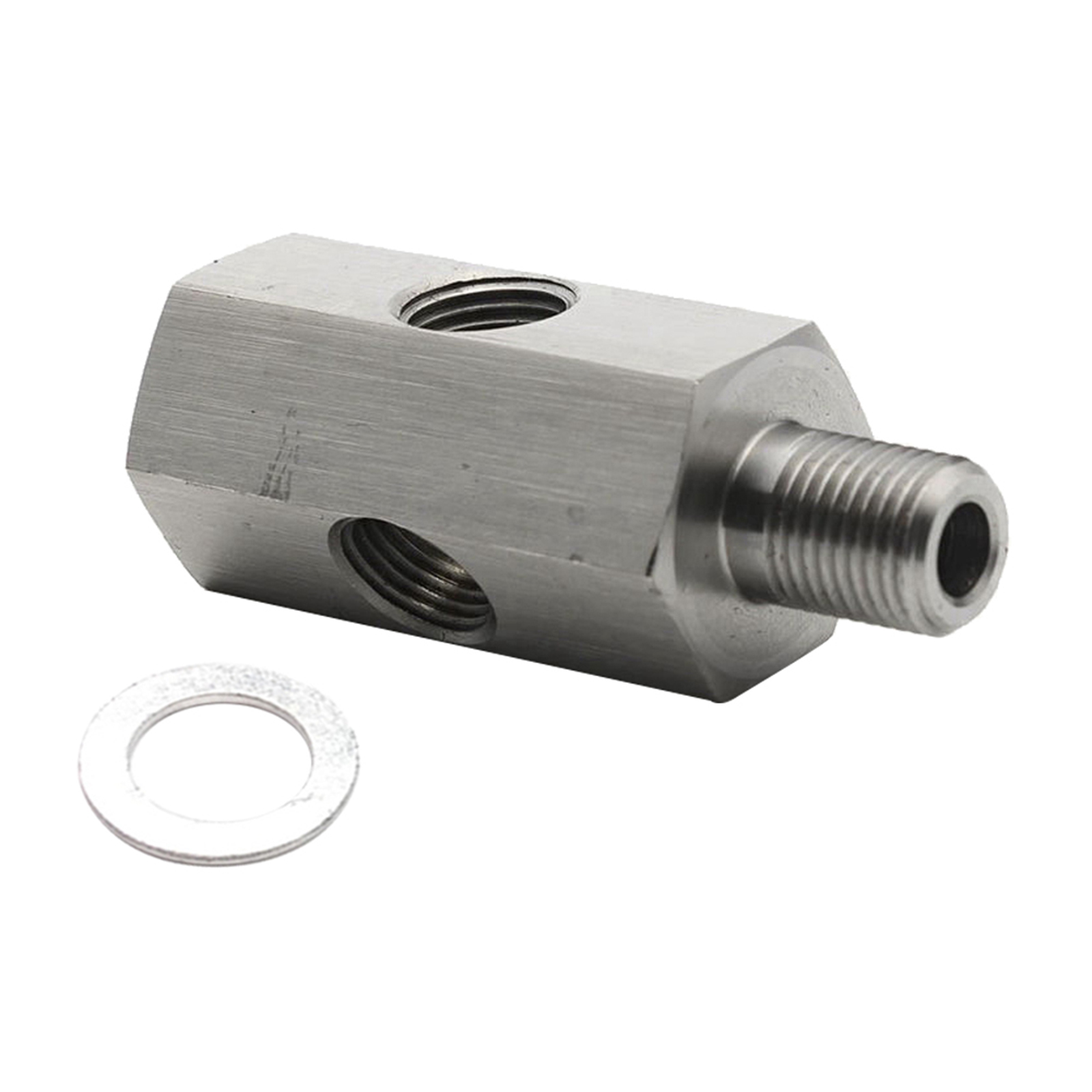 1 / 8in BSPT Oil Pressure Sensor T to NPT Adapter Lead Gauge Durable