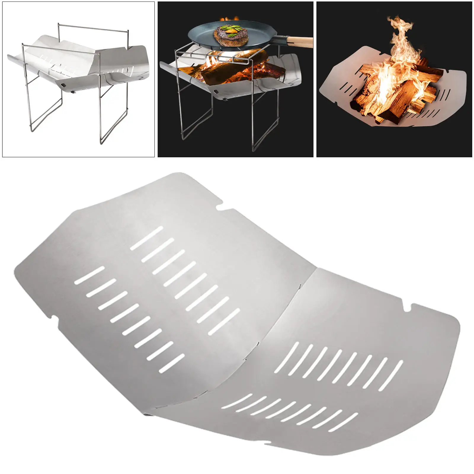 Portable Outdoor Folded Campfire Cooking Firepits Stove Rack for Hunting Barbecue BBQ Hiking Garden Camping