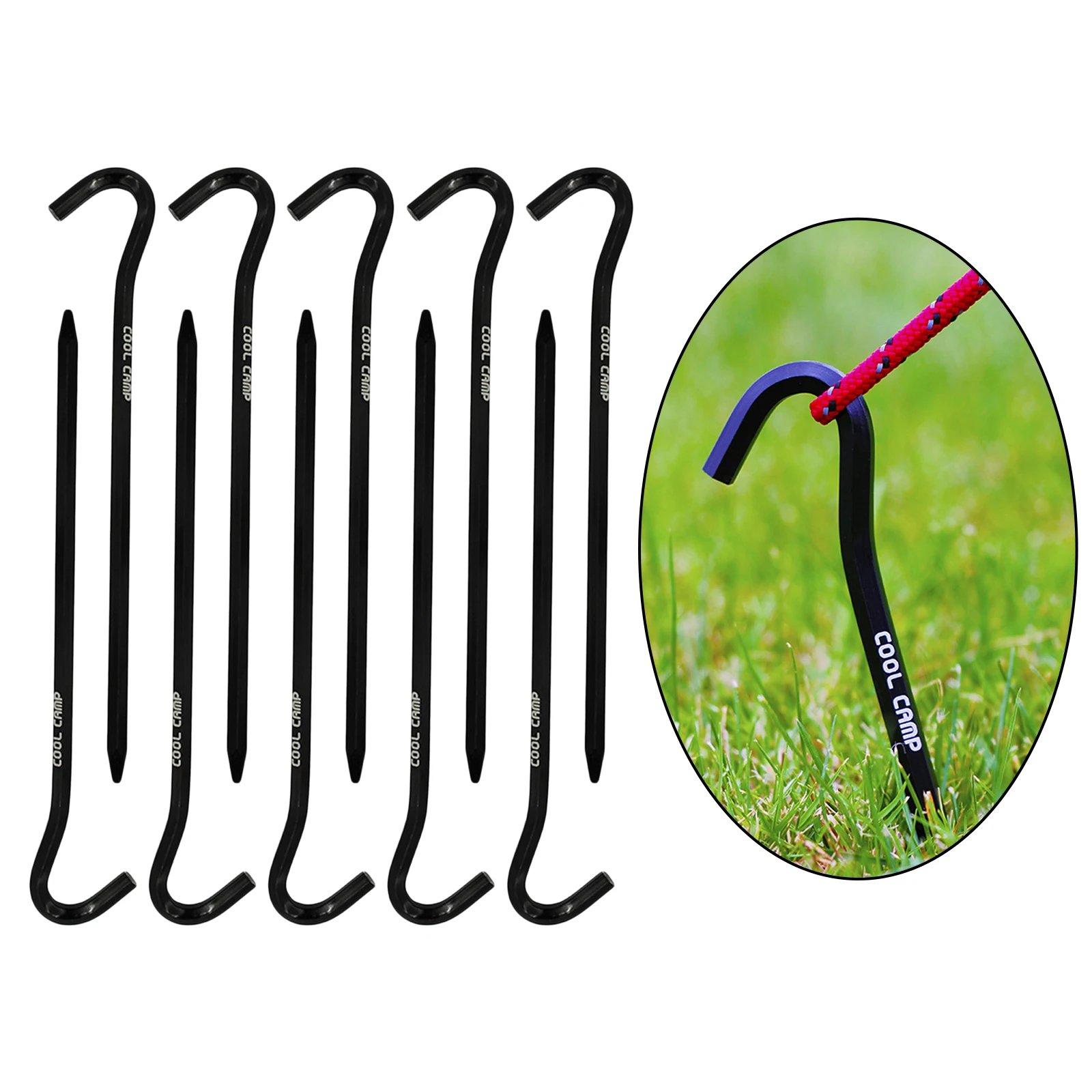 10pcs Tent Camping Pegs Nails Metal Aluminium Alloy Durable Heavy Duty For Outdoor Hiking Ground Stakes