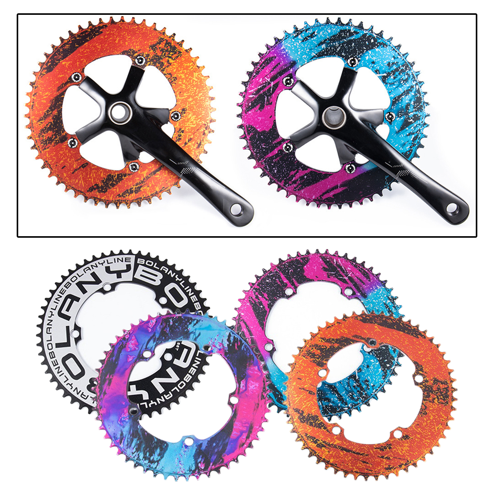 Bike Chainring 130 BCD 54T 56T Narrow Wide Single Speed Chain Ring Sprocket Chainwheel Replacement for Road Folding Bicycles