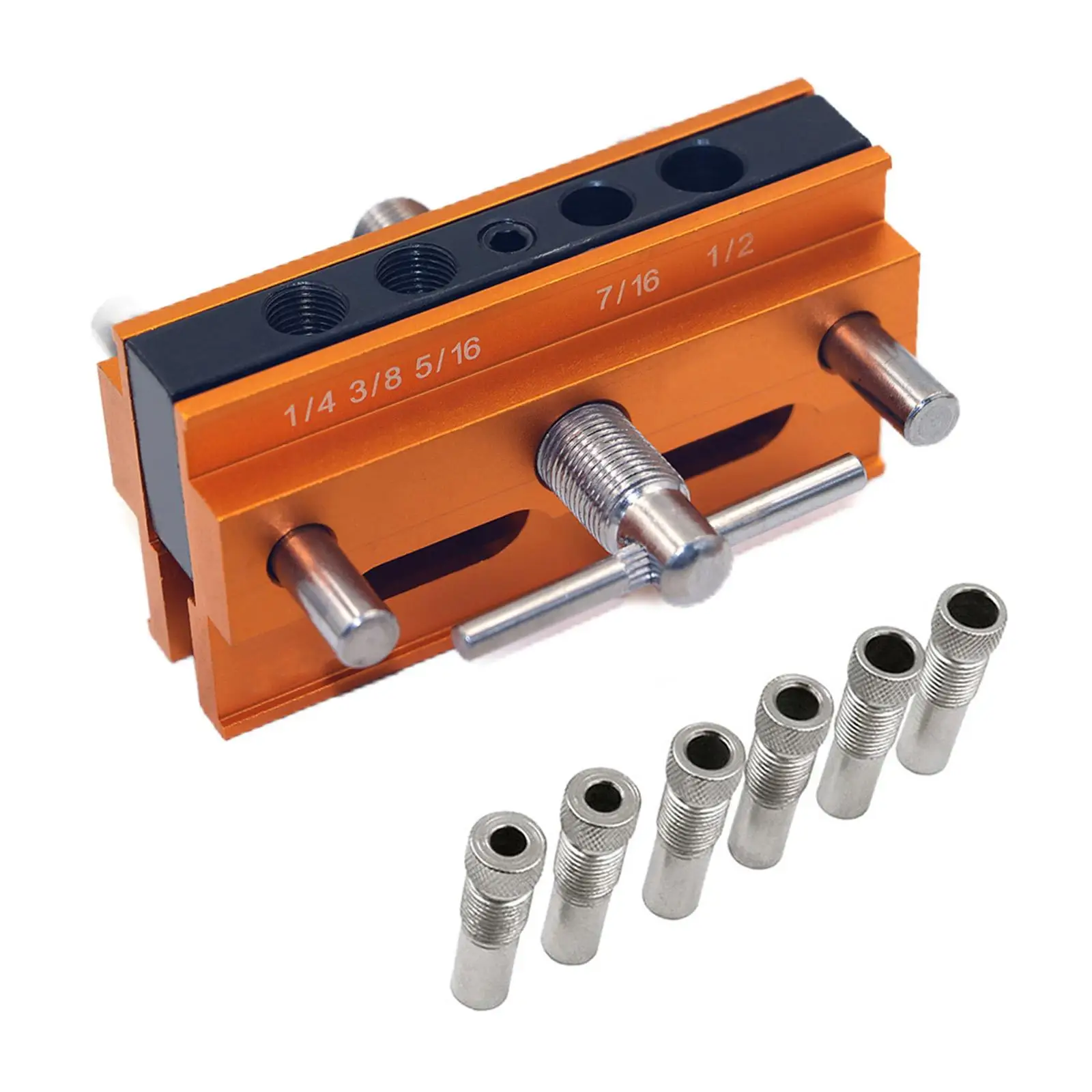 Heavy Duty Doweling Jig Self Centering with Drill Bushings Tool Drilling Kit Precise Drilling Guide for Metric Dowels Joinery