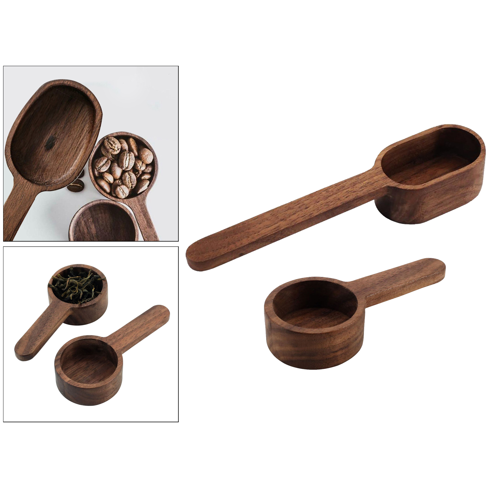 Walnut Wooden Measuring Spoon Scoop Coffee Beans Kitchen Home Baking Tool Measuring Tools For Kitchen