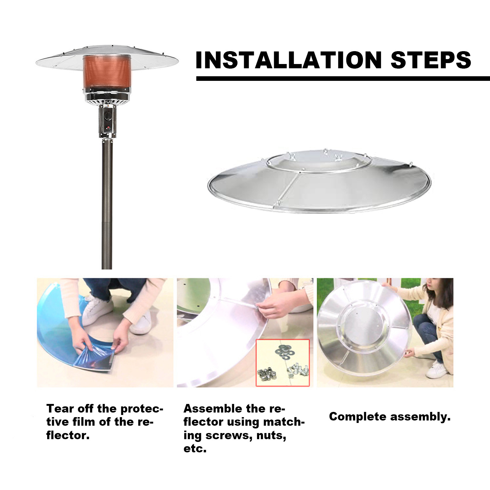 Patio Heater Reflectors Shield Heat Natural Gas Propane Outdoor High Temperature Resistant Cloth