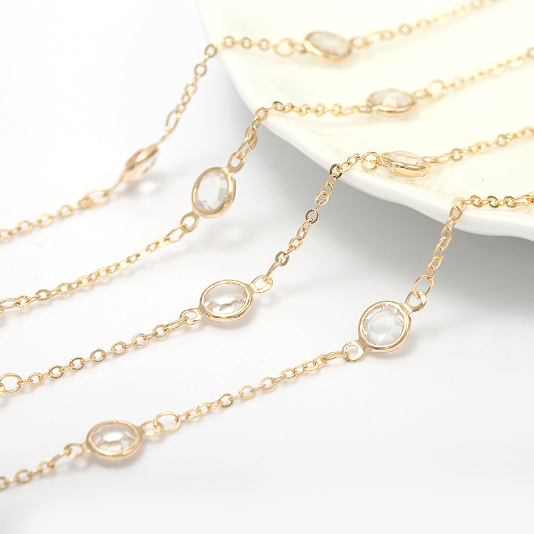 14k Gold Farbe Überzogen 6MM Runde kristall Kette für DIY schmuck handgemachte mode armband halskette kette material komponente – Detail 3