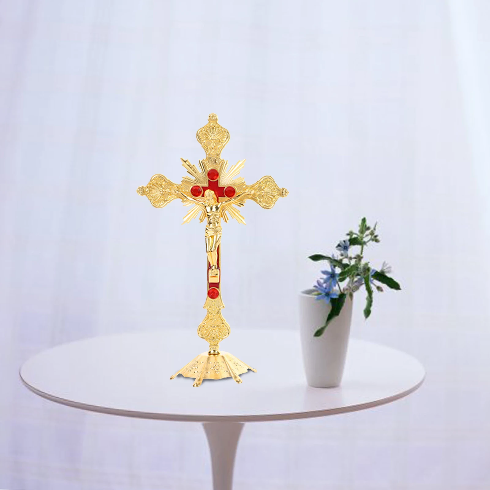 Metal Standing Catholic Christian Altar Church Home Decoration Chapel Cross Crucifix