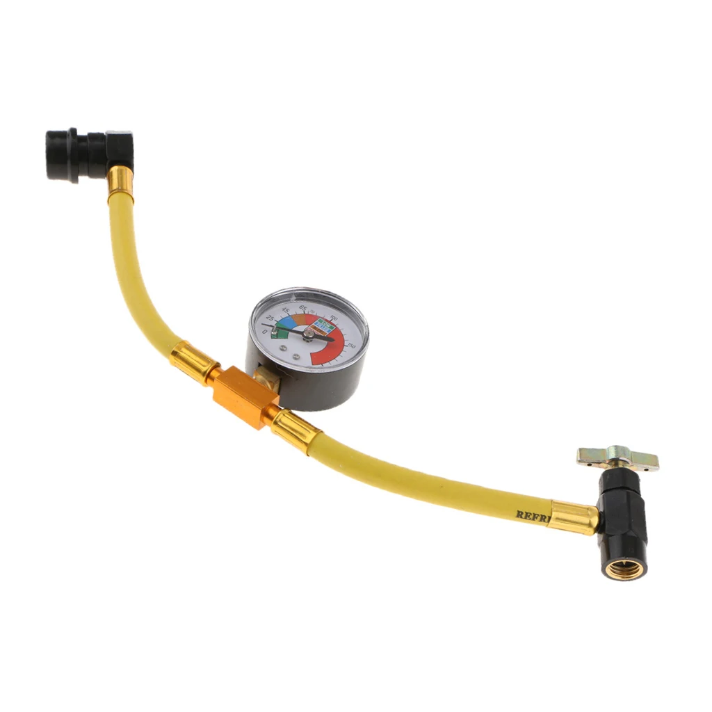Replacement R134A AC  Charging Hose Pipe W/ Gauge 200PSI Yellow
