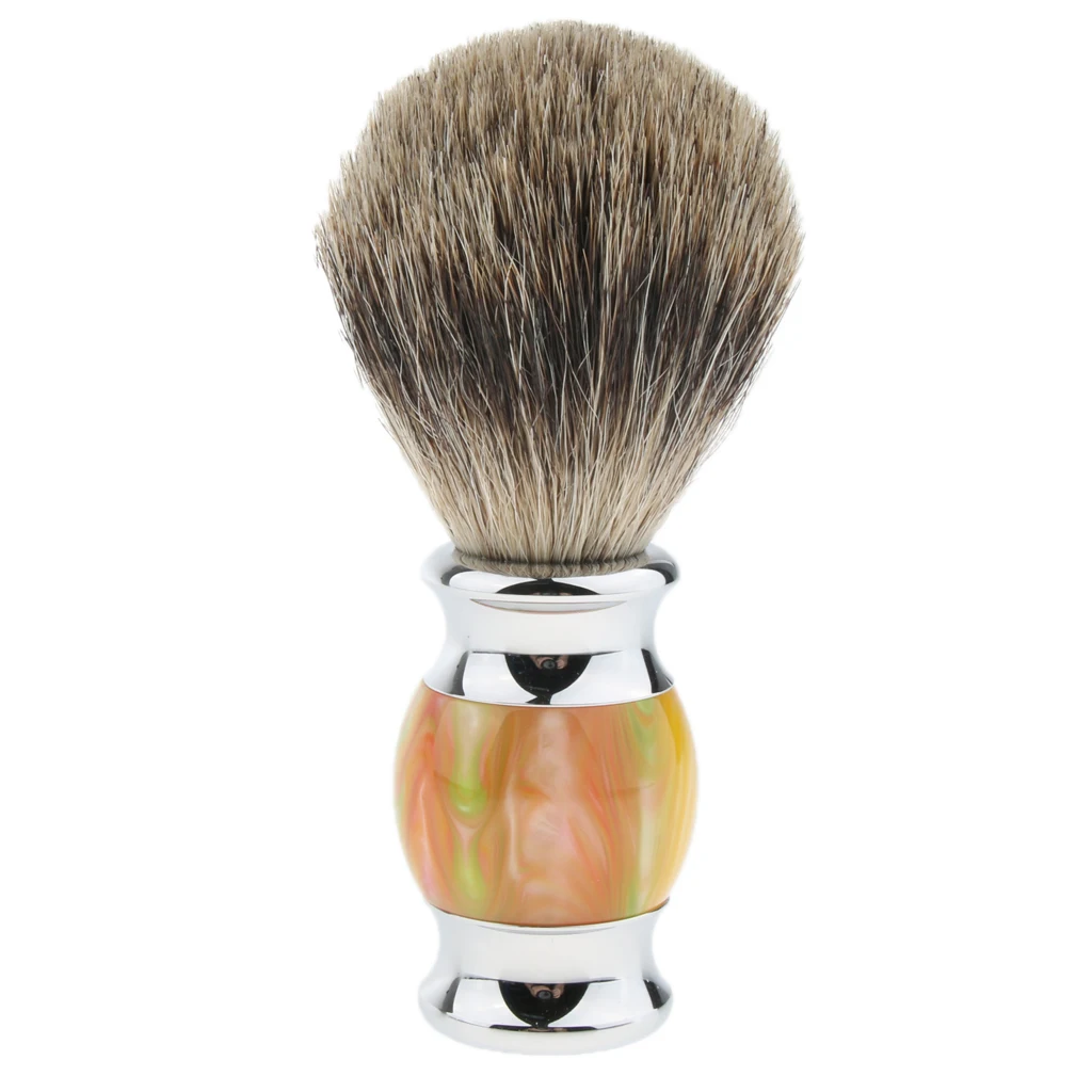 Professional Barber Salon Wood Handle Mustache Beard Shaving Brush Men`s Grooming Tool for Daily Use