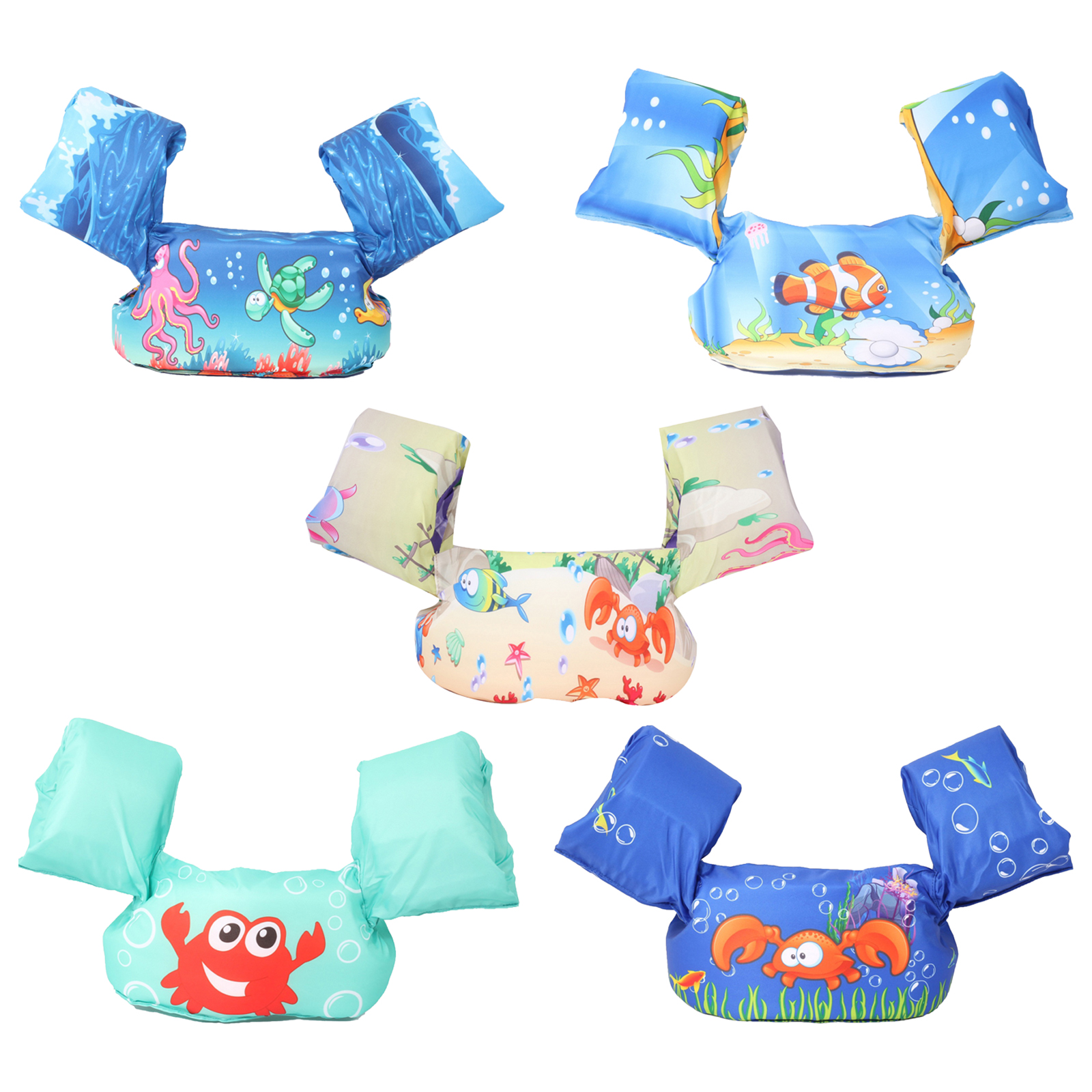 Baby Swim Life Jacket Vest with Shoulder Harness Arm Sea Beach Pool Toddler Swim Aid Floats  Kids Swim Vest for Baby Children