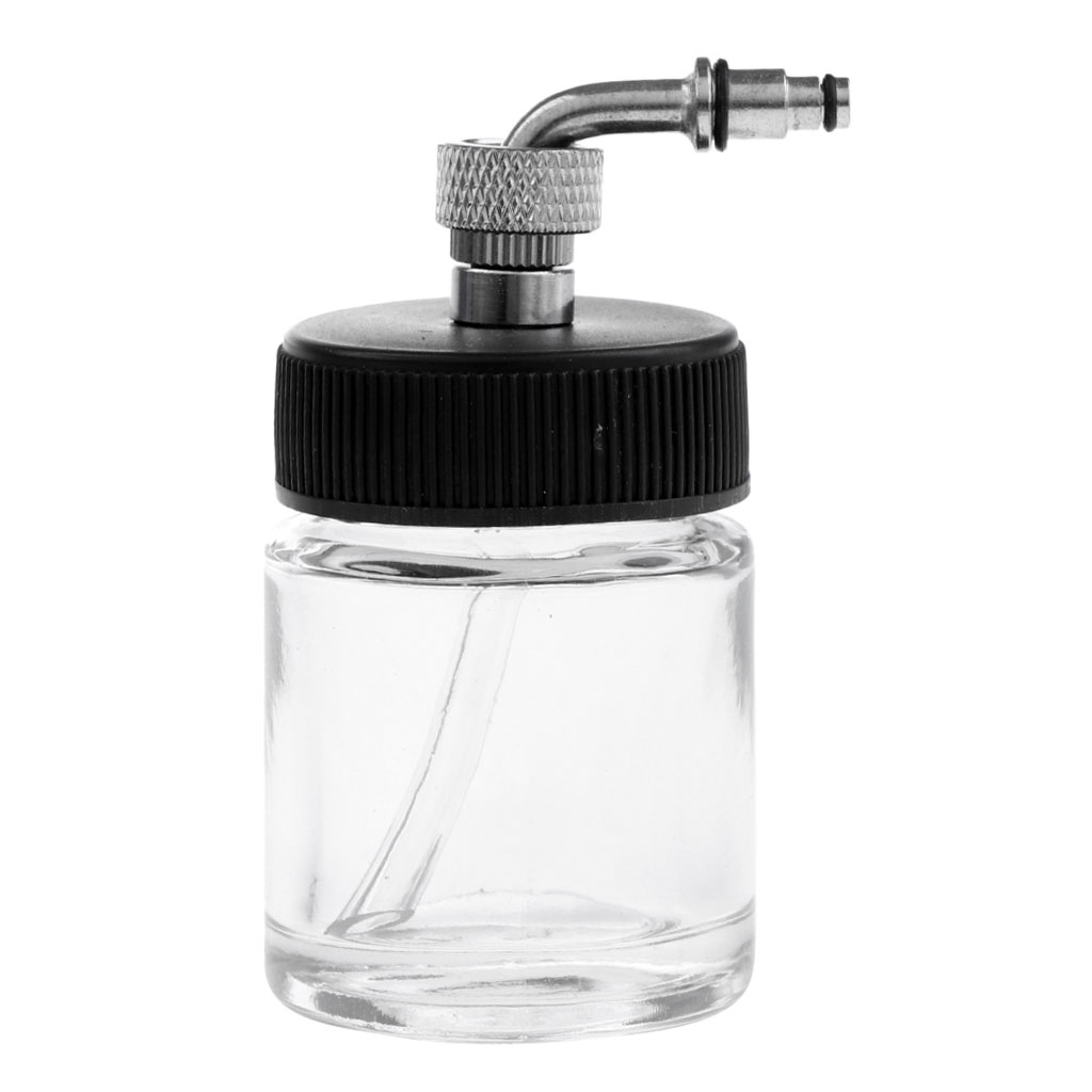 22CC Clear Dual-Action Side-Pot Airbrush Glass Bottle Airbrushing Paint Cup