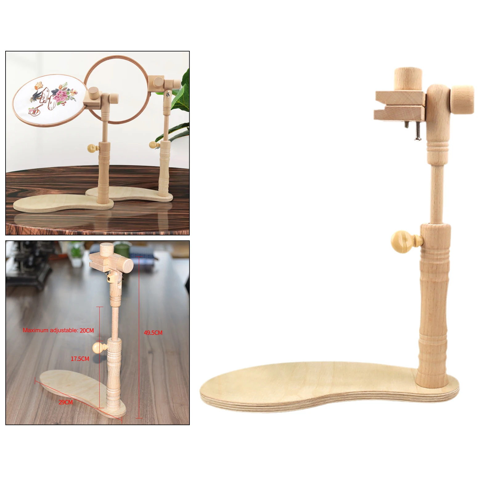 Wood Cross Stitch Rack Embroidery Desktop Stand Hoop Craft Projects Frame