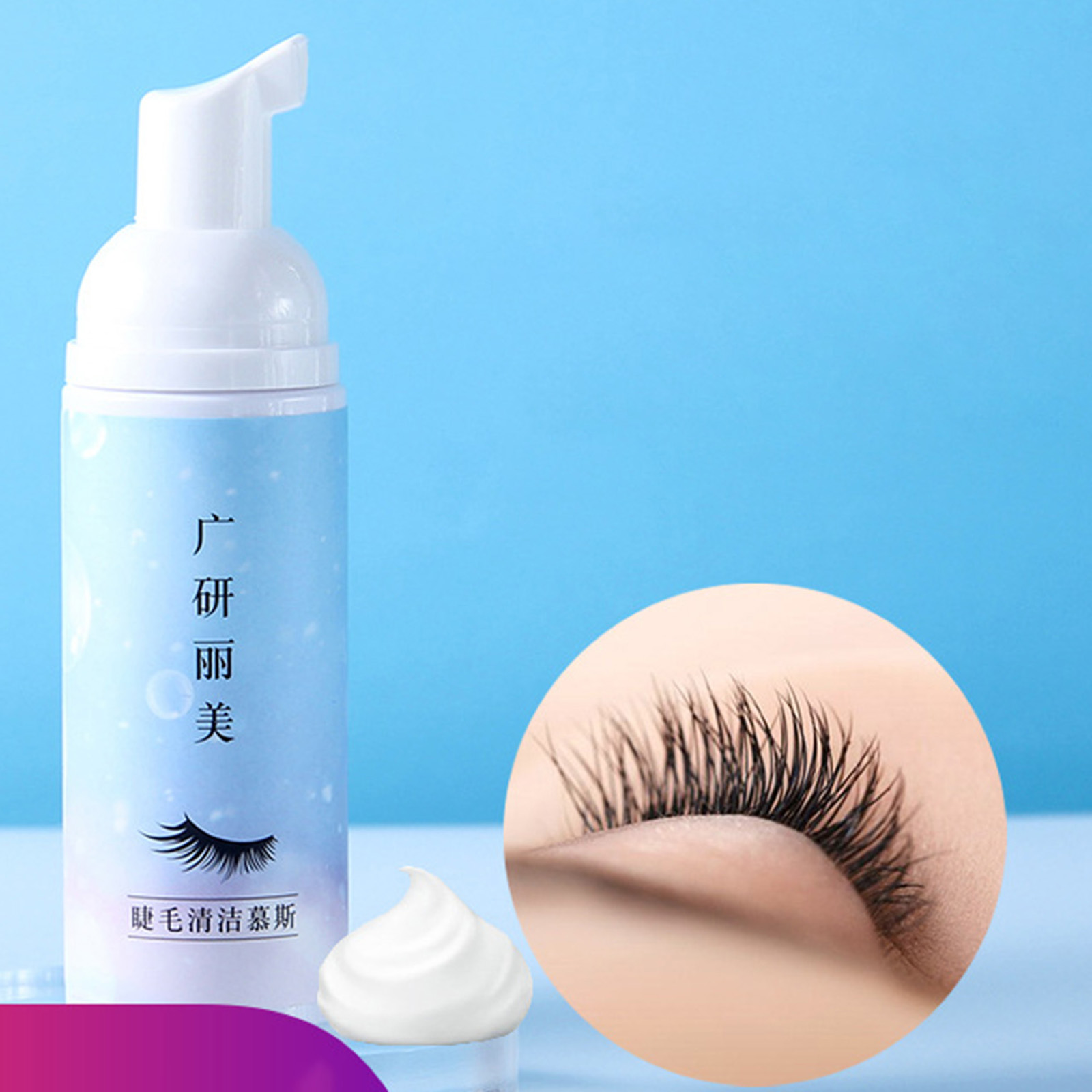 Eyelash Extension Shampoo Foam Cleanser Nourishing Formula for Home use