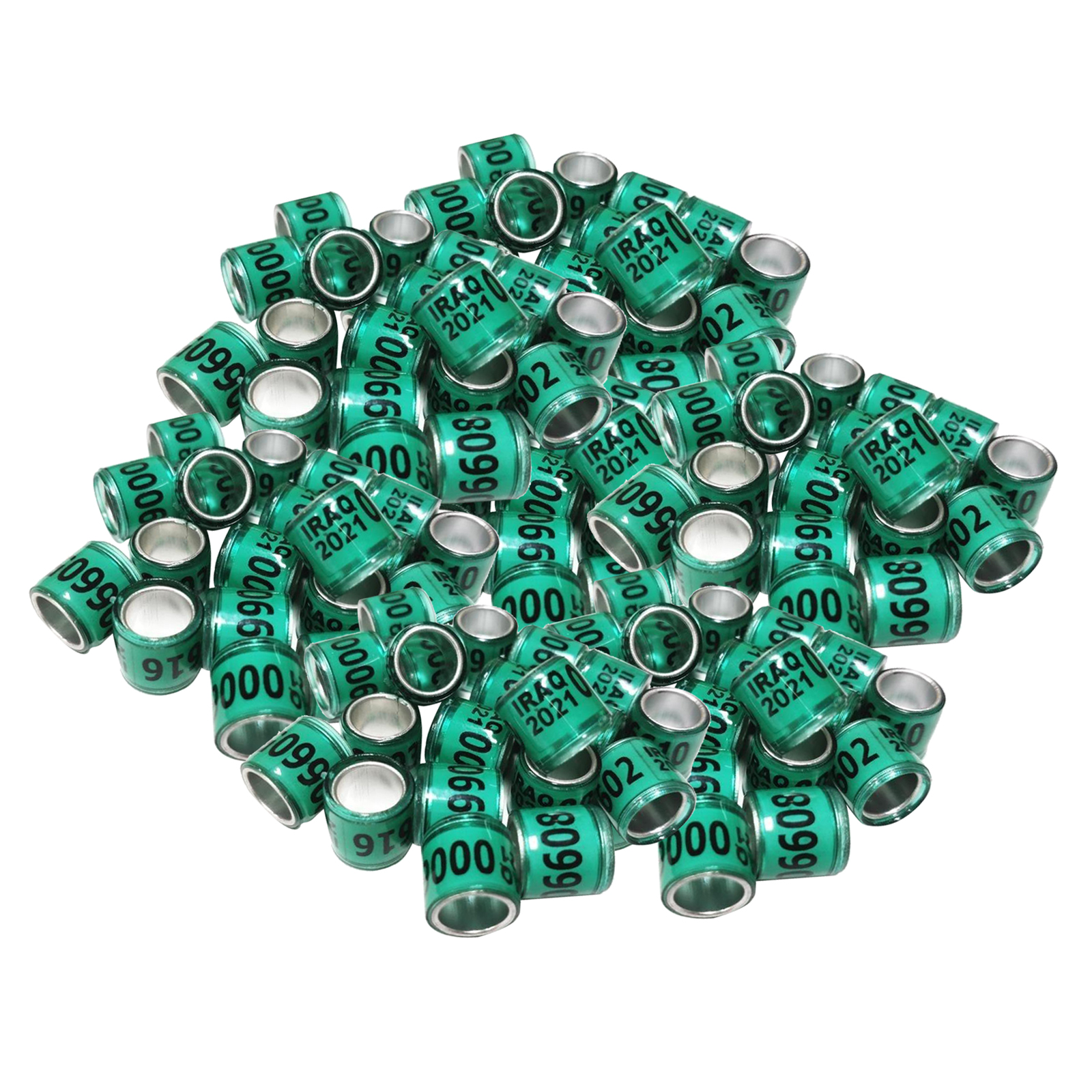 100Pcs 2021 Aluminium Bird  Racing Pigeon Foot Rings Bands 8mm Reusable